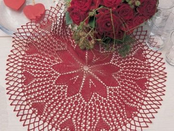 Strickdeckchen "Du sollst mein Herzblatt sein" Kunststrickdeckchen