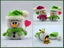 Häkelanleitung - Süße Schneemänner - befüllbar, Geschenkidee, Adventskalender