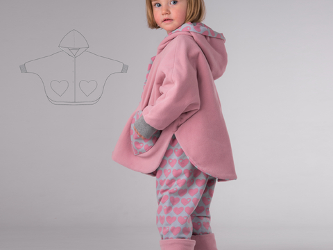 Poncho Schnittmuster MARA – Wendeponcho für Kinder 74/80–134/140