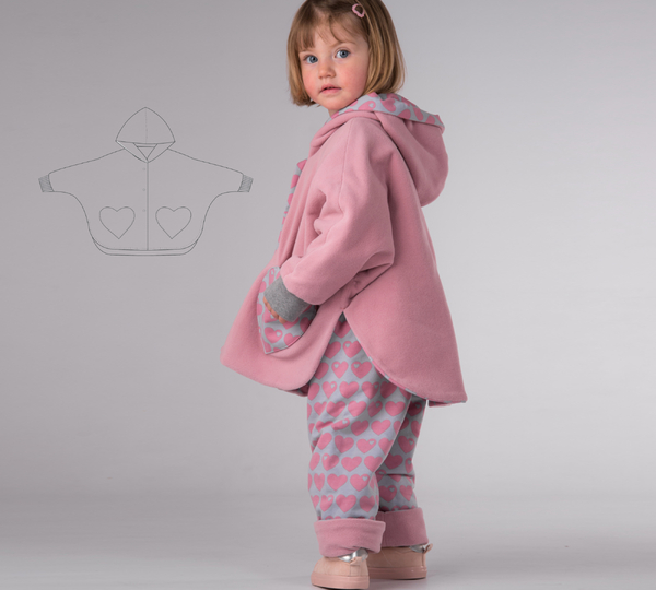 Poncho Schnittmuster MARA – Wendeponcho für Kinder 74/80–134/140