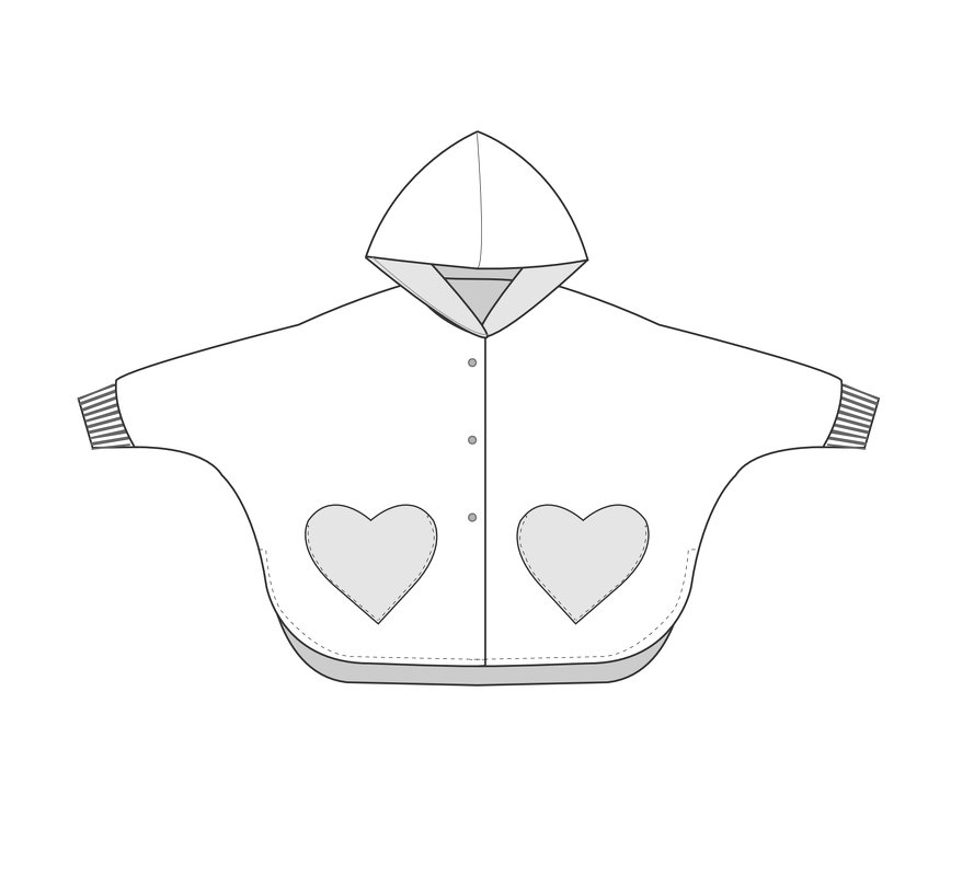 Wende Poncho „Mara“ mit Kapuze – Schnittmuster PDF für Kinder