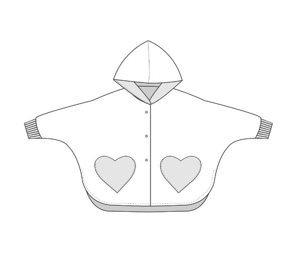 Poncho Schnittmuster MARA – Wendeponcho für Kinder 74/80–134/140
