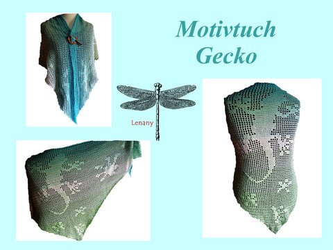 Gecko Motivtuch Häkelanleitung