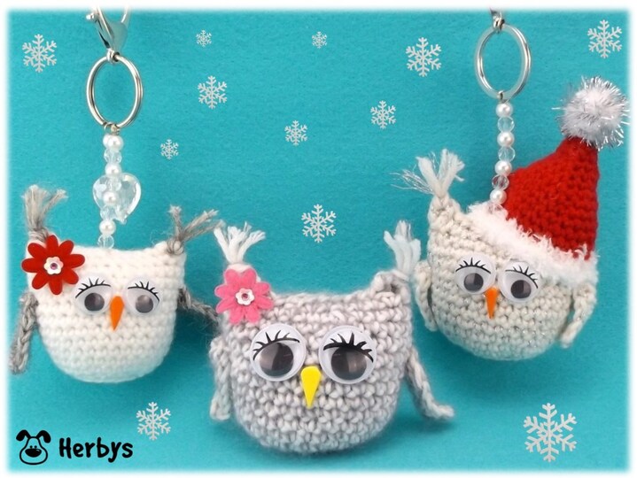 Häkelanleitung Taschenbaumler "Süße Wintereulen"