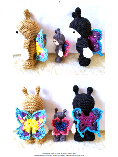 Häkelanleitung Schmetterling Puppe