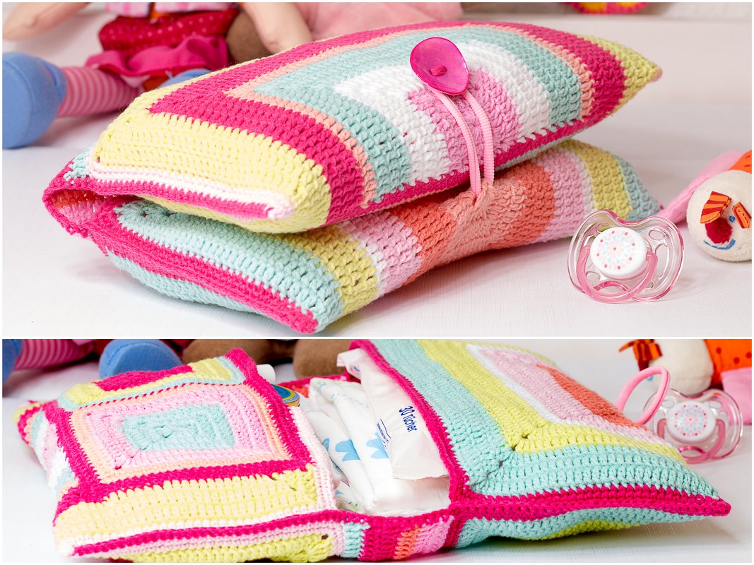 Windeltasche h&auml;keln aus Granny Squares