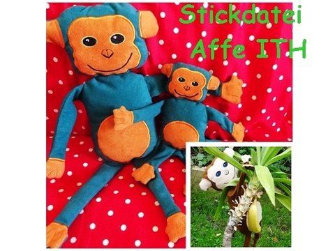 Stickdatei Affe ITH + Anhänger