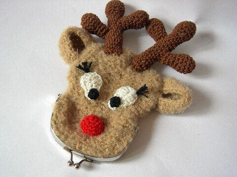 Häkelanleitung Geldbeutel Rentier