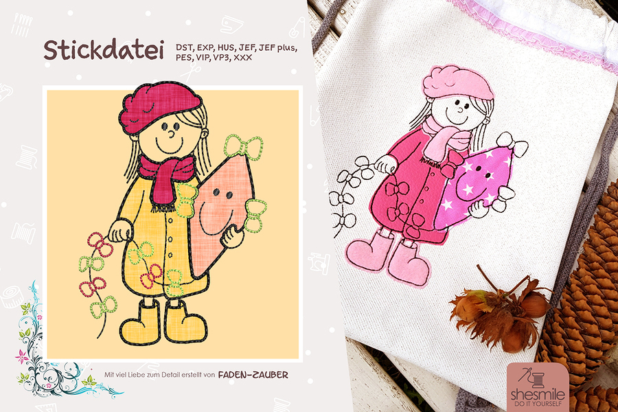 Betty mit dem Drachen (Stickdatei)