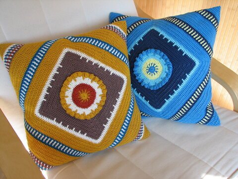Häkelanleitung Kissenhülle "Sonnenrad"