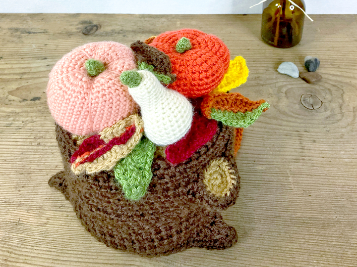 Klorollenhut Kürbis, Häkelanleitung