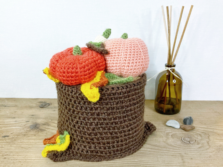 Klorollenhut Kürbis, Häkelanleitung