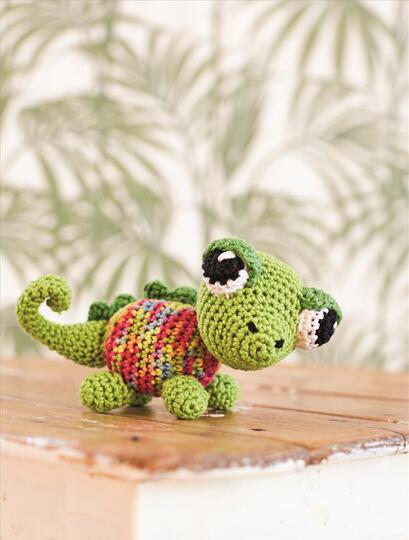 Gehäkeltes Amigurumi Chamäleon aus Baumwolle