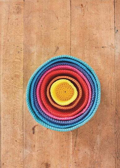 Häkelanleitung Ordnungskörbe im Set aus Bio-Baumwolle