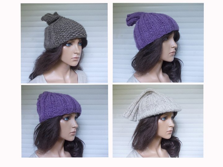 Strickanleitung für "Zwiebelmütze" in 3 Varianten, unisex, Frauen und Männer, viel Tragevarianten (siehe Galerie-Bilder)