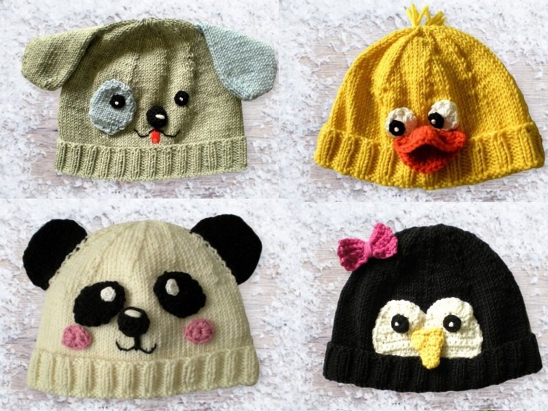 Mütze mit Tiermotiven Strickanleitung Vers. 2