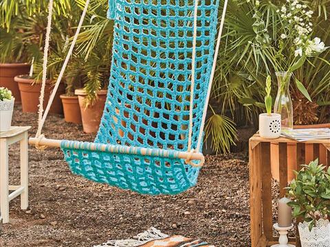 Gehäkelter Tapestry Teppich aus Baumwolle