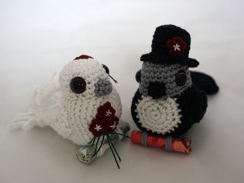 Häkelanleitung Brautpaar Vogel