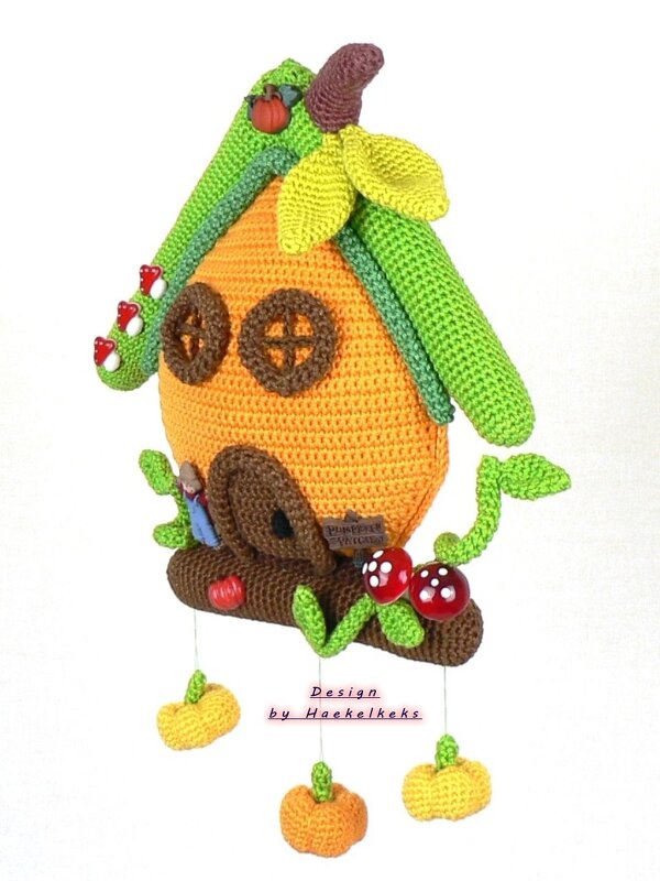 Kürbishaus -- Tür-/Fensterdekoration häkeln mit Haekelkeks - Bild 2