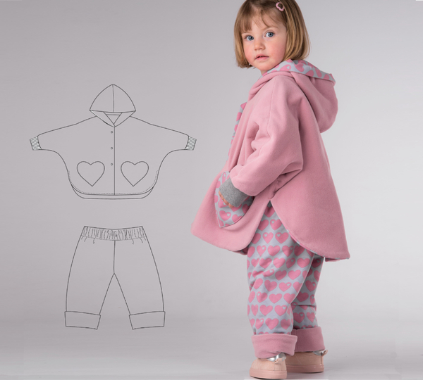 Girls Reversible Poncho & Pants MARA FIOCCO PDF 9m/12m-9y/10y