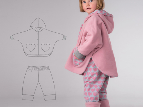 Mädchen Wende-Poncho MARA & Hose FIOCCO – Datei 74/80–134/140