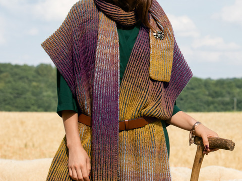 Gestrickter Poncho Ulla