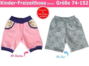 Kurze Kinderhose Größe 74-152, Schnittmuster & Nähanleitung