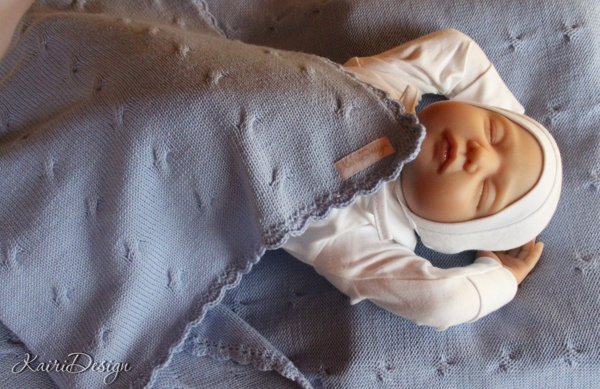 Machine knitting pattern for baby blanket