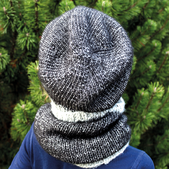 Set Strickanleitung Mütze und Loop Wolf Größe Kind 4-6 Jahre