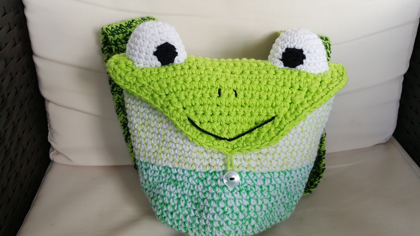 Frosch Rucksack für Kinder Häkelanleitung - Bild 4