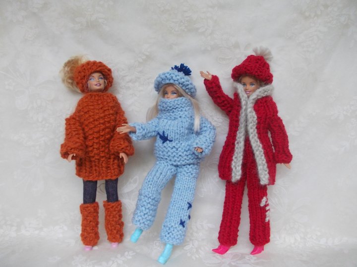 Strickgarnituren für Puppen, Grobstrick, auch für Anfänger