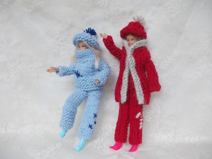 Strickgarnituren für Puppen, Grobstrick, auch für Anfänger