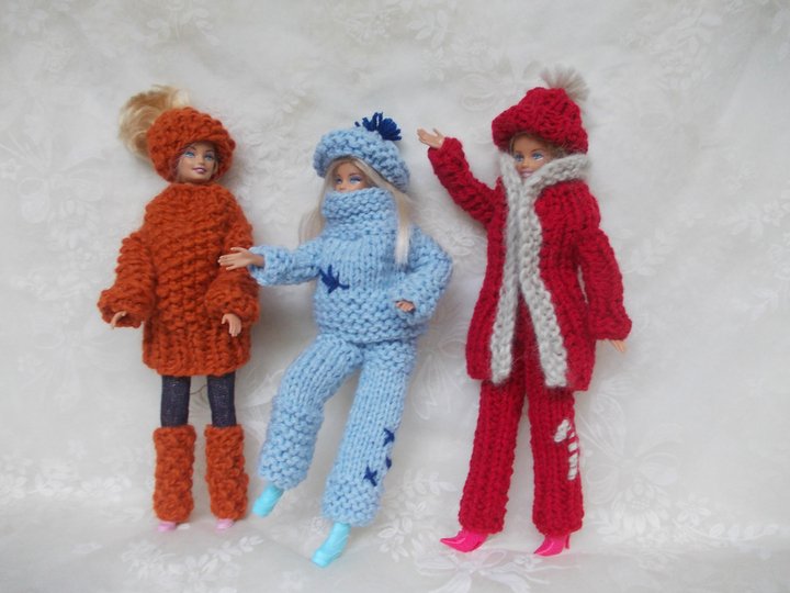 Strickgarnituren für Puppen, Grobstrick, auch für Anfänger