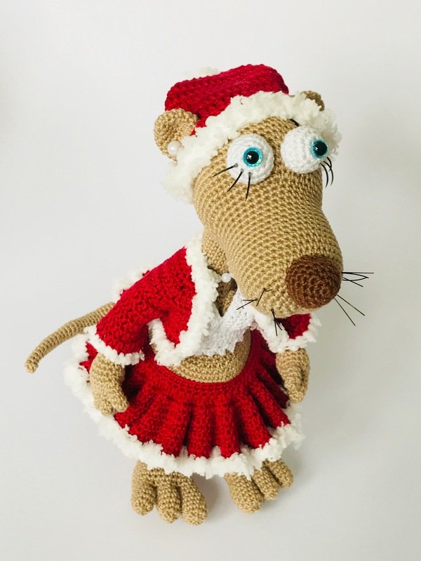 Weihnachts-Outfit, für Wiesel Rösli das bayrische Dirndl, (ohne Figur) Häkelanleitung - Bild 7