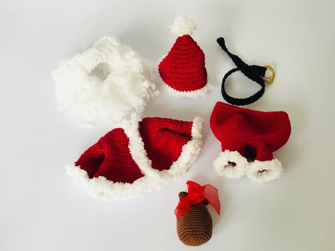 Weihnachts-Outfit, für Seppl das bayrische Wiesel, (ohne Figur) Häkelanleitung