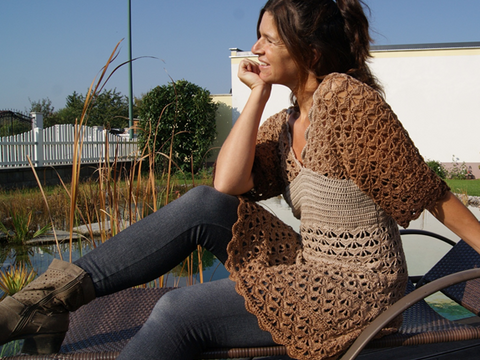 Häkel-Tunika Herbst-Feeling ( Gr. S/M und L/XL, leicht an alle Größen anzupassen)