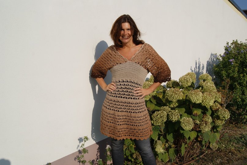 Häkel-Tunika Herbst-Feeling ( Gr. S/M und L/XL, leicht an alle Größen anzupassen)