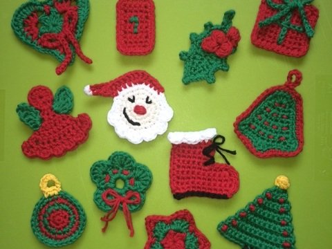 12 Weihnachtsapplikationen für Adventskalender / Weihnachtskarten / Geschenkanhänger / Weihnachtsbaumanhänger