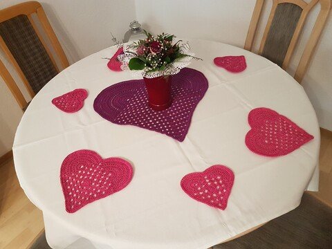 HerzchenDeckchen, Häkelanleitung, Größe individuell anpassbar