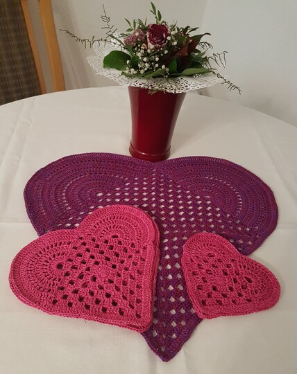 HerzchenDeckchen, Häkelanleitung, Größe individuell anpassbar