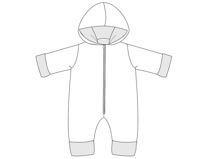 Baby Overall SOLE – Kapuze Umschläge 56/62–80/86