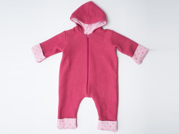 SOLE Baby jumpsuit pattern with hood + zipper, lined