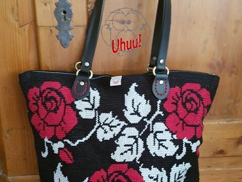 Hand-Tasche Rose, Häkelanleitung