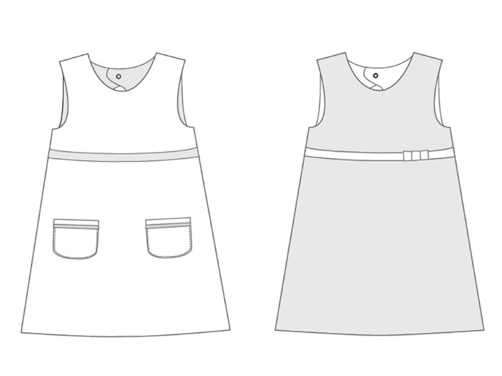 Mädchen Wendekleid ELENA – Tunika Kleid Datei 92/98–152/158