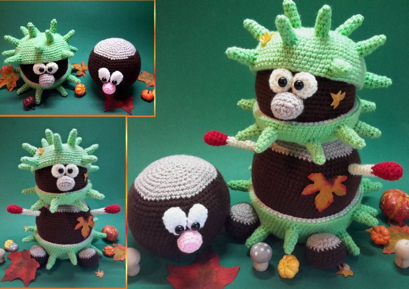 Häkelanleitung Kastanienmännlein, Herbstdekoration