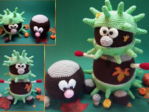 Häkelanleitung Kastanienmännlein, Herbstdekoration