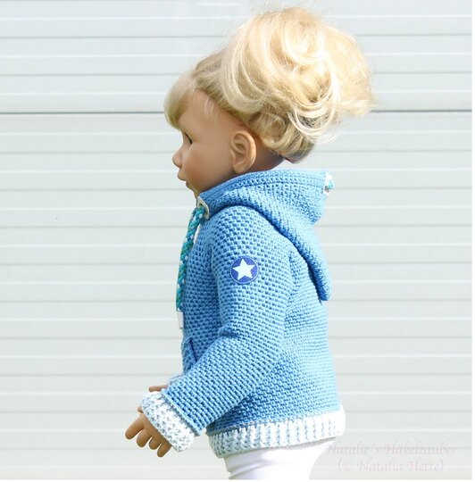 Hoody "Jeans", children (size 2-8 y., knitted look, link to video)