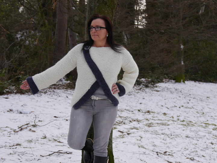 Strickanleitung Pulli Winterzauber oversize für jede Größe leicht anzupassen