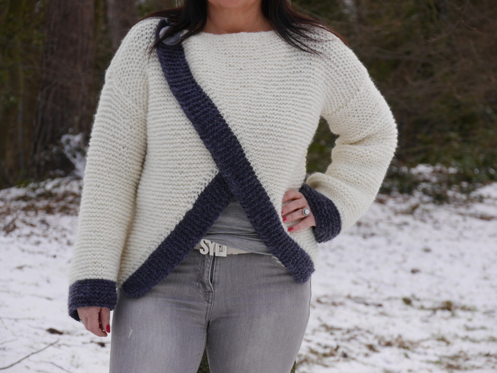 Strickanleitung Pulli Winterzauber oversize für jede Größe leicht anzupassen