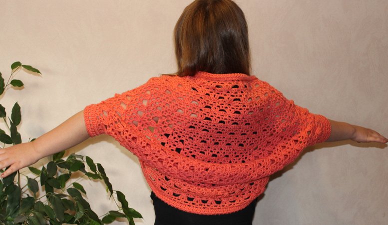 Crochet pattern: Shrug "Bridges" - for all sizes